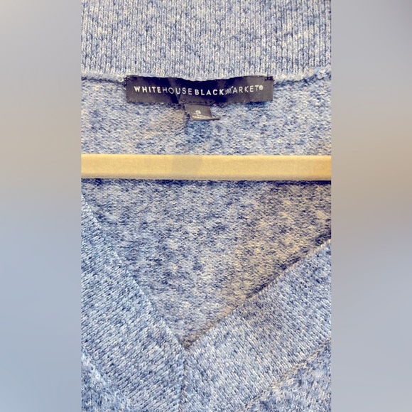 White House Black Market Light Blue V-Neck Sweater - Picture 2 of 3